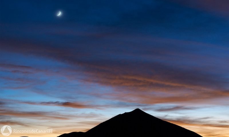 Triple gorro del Teide en el atardecer