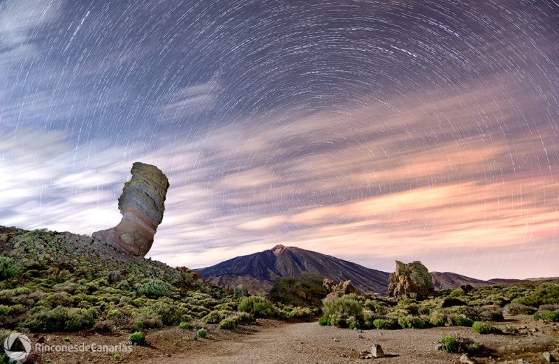 Triple gorro del Teide en el atardecer